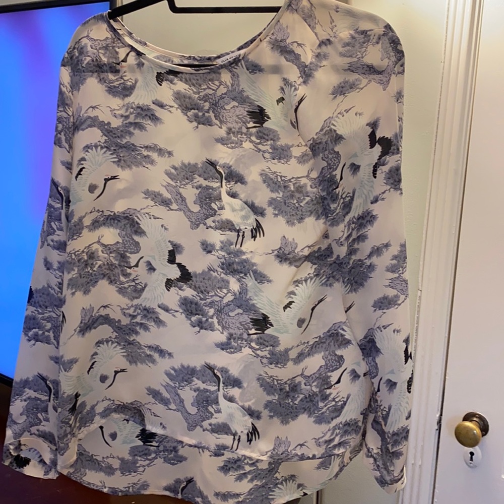 Club Monaco 100% silk printed blouse